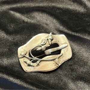 Vintage silver-tone Sash Buckle Brooch